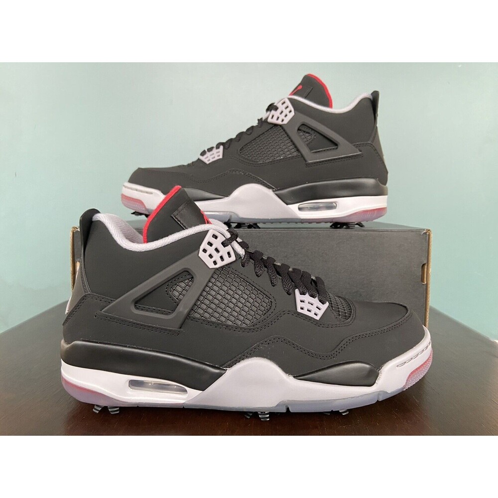 Nike Air Jordan 4 Retro Golf "Bred" Black/Red Men’s Size 10 CU9981-002